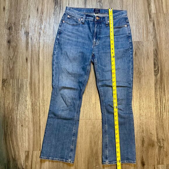J Crew Mid Rise Flare Crop Denim Jeans‎ Womens Blue Stretch Size 27 - Picture 8 of 8